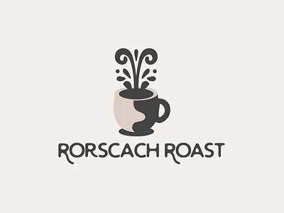 Rorscach Roast Coffee Shop Logo adobe illustrator branding coffee shop logo graphic design logo mental health psychology rorscach logo
