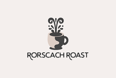 Rorscach Roast Coffee Shop Logo adobe illustrator branding coffee shop logo graphic design logo mental health psychology rorscach logo