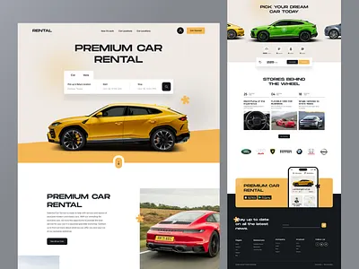 Premium Car Rental Website 2022 trend app app landing booking car car rent car rent service design homepage homepage real estate landing page mockup rent rental rental app ui design uiux web design website website design