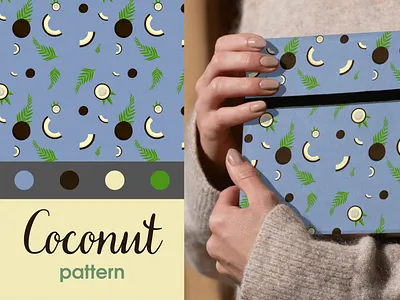 Coconut Pattern branding coconut design flat graphic design illustration inspiring packing paper pattern print summer vector wrapped