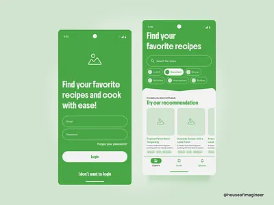 Low-fidelity exploration - Recipe App app design food app mobile mobile app recipe app recipe app design restaurant app ui ux
