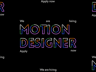 We are hiring! after effects animated animography font job type typeface typography