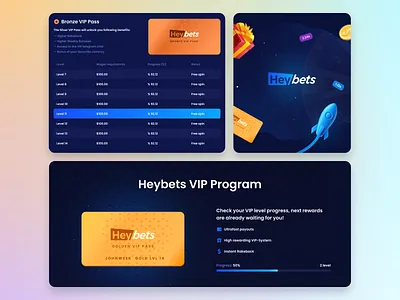 HeyBets - Online Casino Components banner betting blockchain bonus casino crash crypto gambling game gaming gold pass reward roulette table thumbnail ui ui elements vip web3