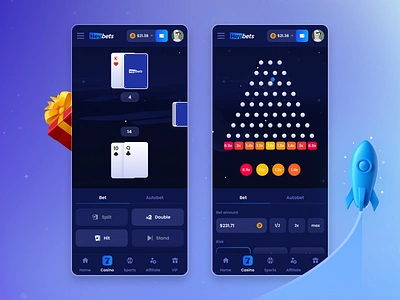 HeyBets - Online Crypto Casino / Mobile Version app art betting blockchain card game casino crash crypto gamble gambling game gaming gift graphic design live table mobile plinko poker rocket web3