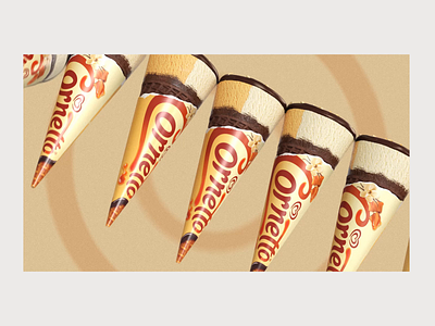 Cornetto Caramel Vanilla 3D Animation 3d animation art branding cone creative design graphic graphic design ice cream illustration logo mobile motion art motion graphics simple ui unilever vector waffle