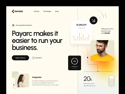 Payarc Web Site Design: Landing Page / Home Page UI design home home page homepage landing landing page landingpage site uidesign uiux userinterface uxui web design web page web site webdesign webpage website