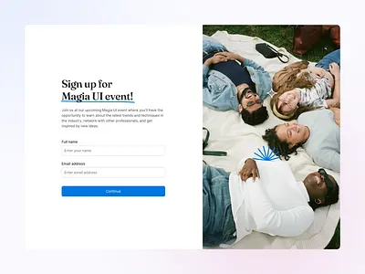 🪄 Magia UI - Daily UI 001 Sign Up 001 dailyui design desktop event form input sign up stars ui