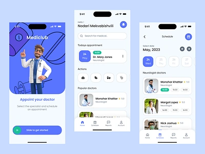 Mediclub app appdesign appdesigner application design doctor doctorapp doctorappoint illustration iphone logo medicine medicineapp schedule ui uidesigner uiux uiuxdesign uiuxdesigner ux