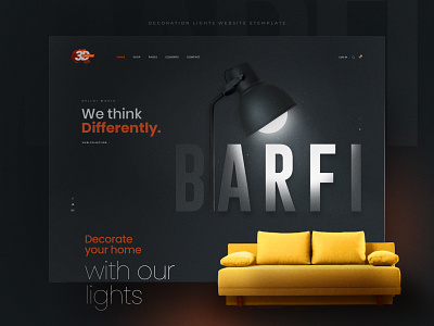 Barfi Lighting Solutions | Website Template 3d graphics beautiful website dark mode design ecommerce website figma interior design landing page lighting solutions trending website ui ui design ux ux design website website design website design india website design uk website design usa wordpress design