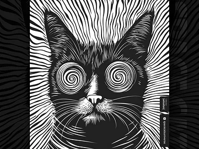 The Unknowing ai branding cat daliy design illustration poster print