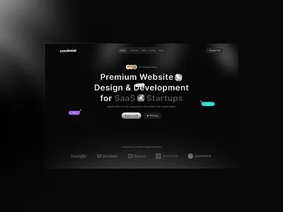 Website Design for SaaS Startups agency website branding darkmode design design inspiration figma graphic design hero section landingpage saas saas design ui ui design uiux ux design web design website design