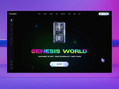 Interality Landing Page - Web3 Metaverse 2d blockchain casino crypto cyber futuristic gambling game gaming gradient home page landing animation landing page metaverse neon nft scroll animation token web3