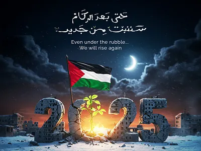 Even under the rubble... we will rise again 2025 design free free gaza free palestine gaza gaza 2025 gaza design graphic design palestine palestine design rise