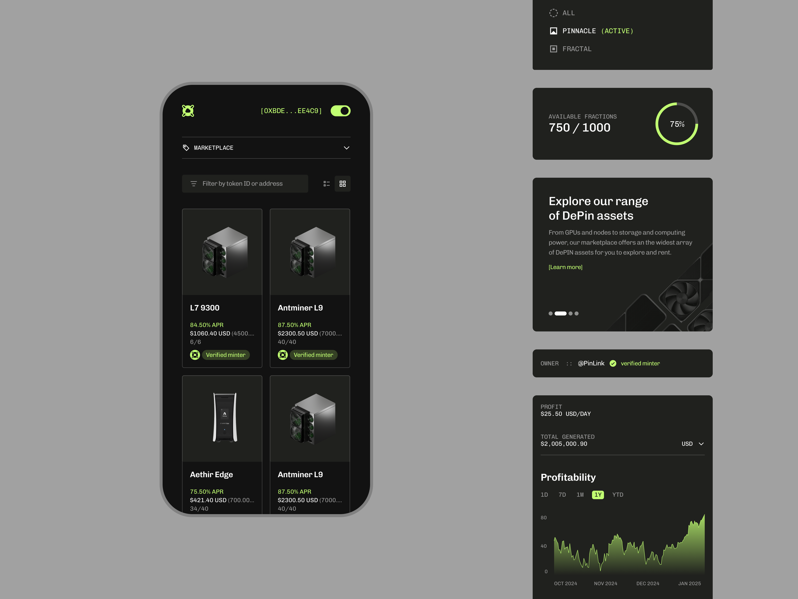 PinLink Mobile dApp ai app crypto dapp developer layout onchain product rwa ui web