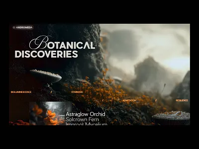 Andromeda #02 bold botanical design flora layout midjourney type typo typography web web concept