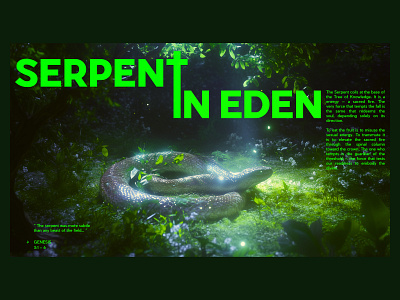 Serpent in Eden bold design eden gnostic layout midjourney serpent type typo typography web