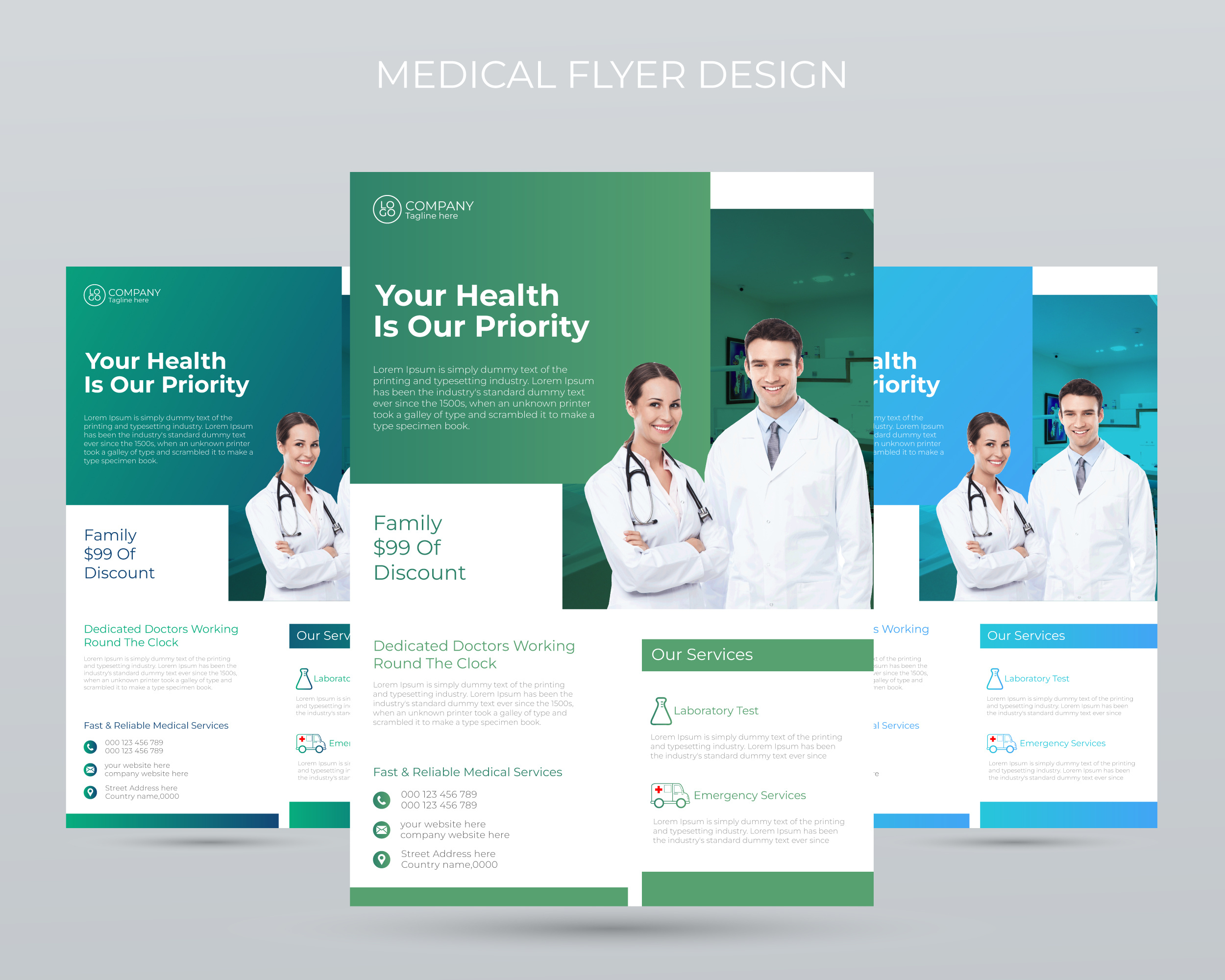 Example of Modern Medical Flyer Design.