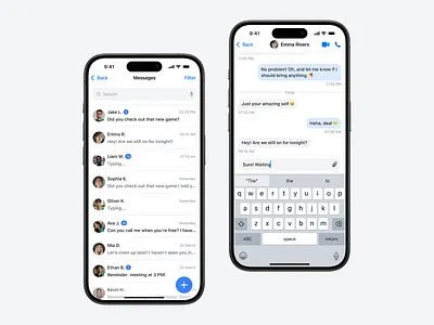 Sleek & Intuitive iOS Messenger UI aesthetic appdesign apps chat dailyui design ios messages product design uiux ux