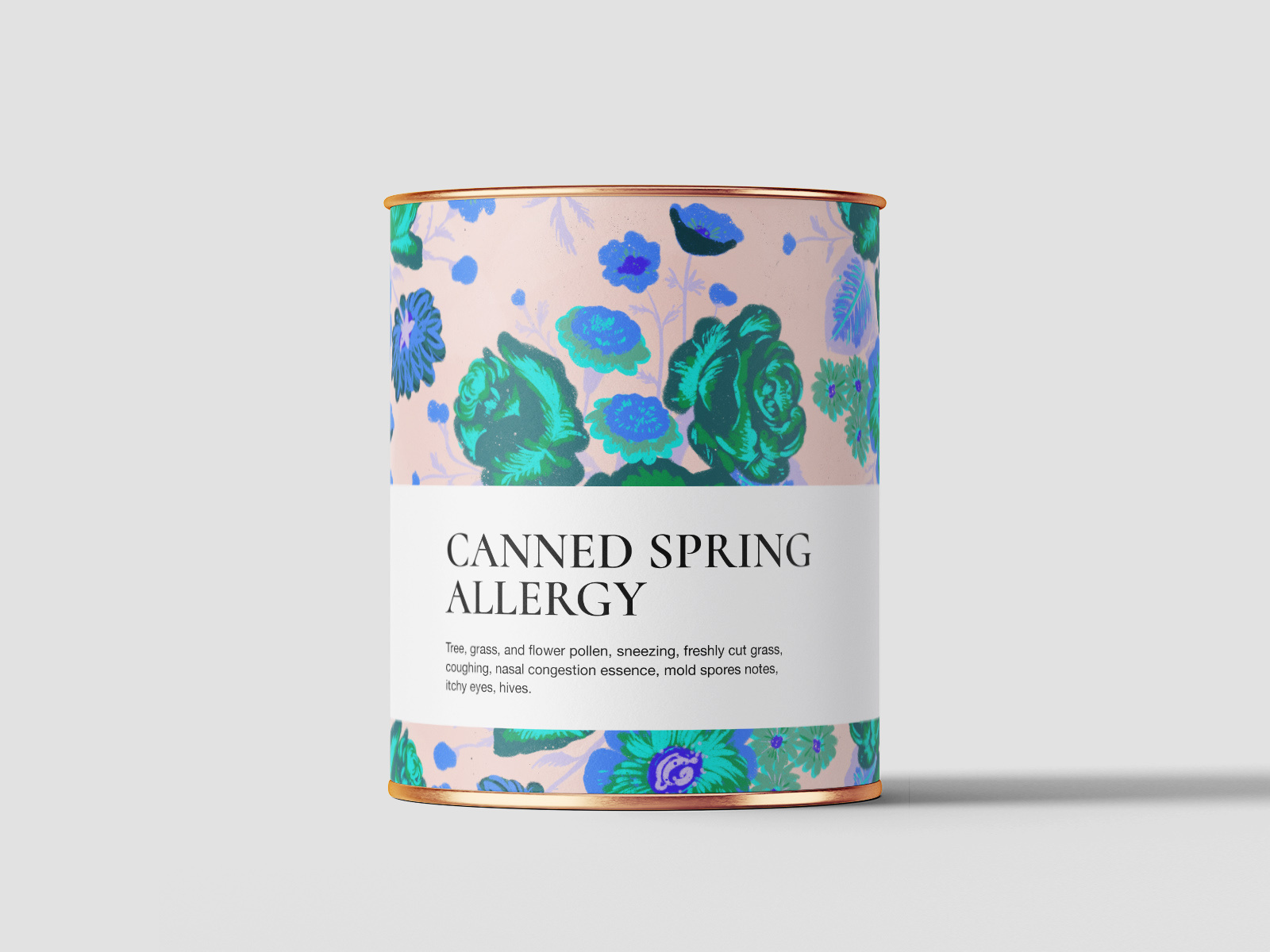 Canned Spring Allergy allergies branding flowers graphic design ill illustration labeldesign packagingdesign pattern illustration print design spring
