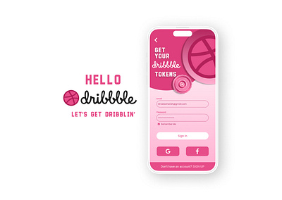 Hello Dribble- First Shot app design ui ux