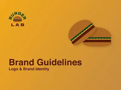Brand identity for burger - 'Burger Lab' app brand advertisement brand guidelines brand identity branding burger brand design graphic design illustration logo logo design mockups typography vector