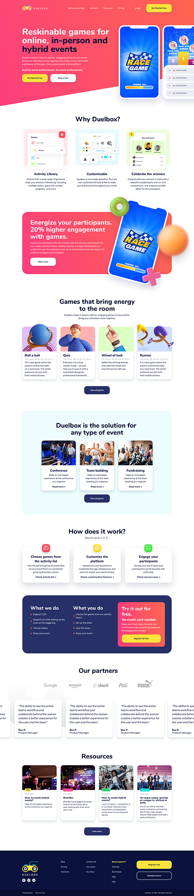 Duelbox - Landing page anim animation branding design graphic design illustration logo motion graphics ui vector