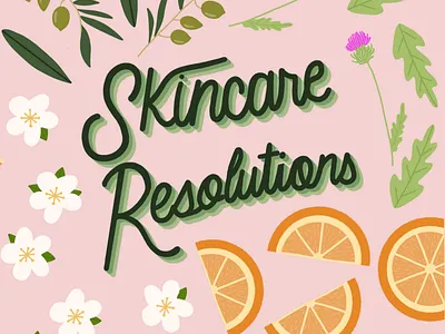 Skincare Resolutions for Mad Hippie beauty beauty industry digital design digital drawing illustrations illustrator resolutions skincare social media content