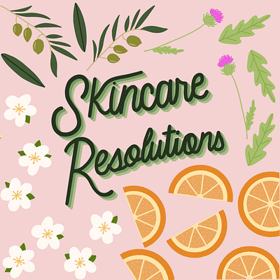 Skincare Resolutions for Mad Hippie beauty beauty industry digital design digital drawing illustrations illustrator resolutions skincare social media content