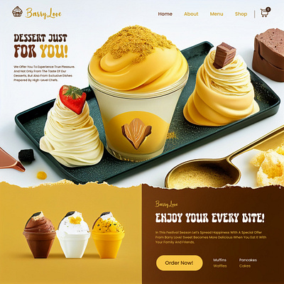 Barry Love Website UI Design animation app branding design designer desserts design food graphic design ice cream illustration landingpage sweet website design ui