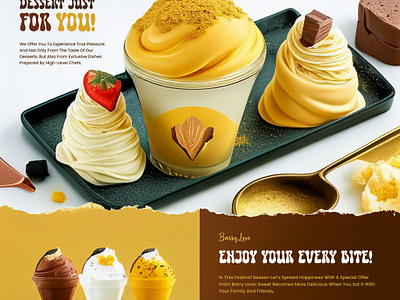 Barry Love Website UI Design animation app branding design designer desserts design food graphic design ice cream illustration landingpage sweet website design ui