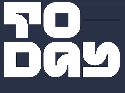 Modern Typographic Design "Today" bold bold typography color contrast creative creativetypography dark blue and white darkblueaesthetic font design geometric font graphic design logo design minimalist modern modern design modern typeface today typo typographic logo typography white letters