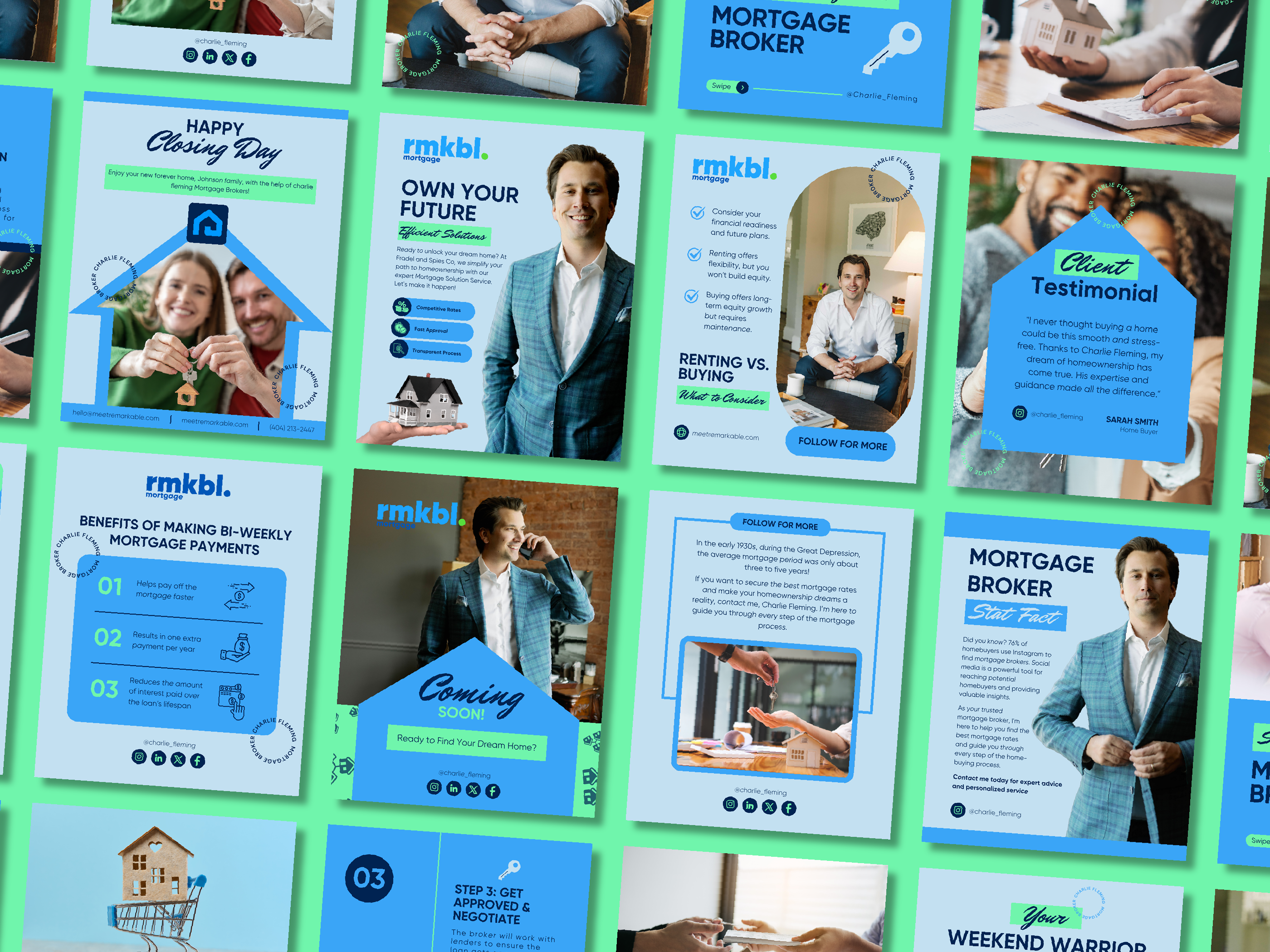 Mortgage Broker Instagram Post Templates adobe business branding creative templates digital marketing financial advice graphic design instagram marketing instagram templates mortgage broker post templates real estate marketing social media design social media graphics