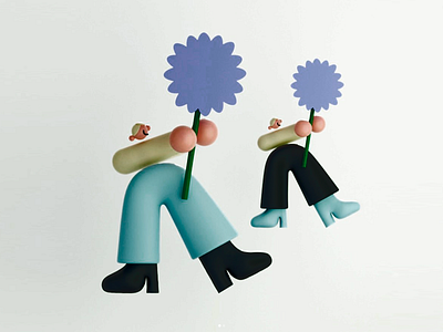 Floating Florals - 3D Design 3d 3d abstract art 3d art 3d art work 3d design 3d model abstract art clean clean 3d color match colorful creative creative design floating flowers flowers modern soft colors soft shapes surreal surrealwalk