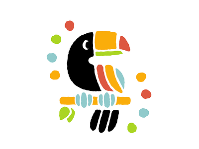 Colorful Toucan bird brand cartoon character colorful creative cute design digital flat funny graphic design illustration logo mascot print rough tiki toucan tropical