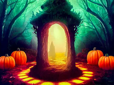 Fantasy Portal in the Woods design digital fantasy portal