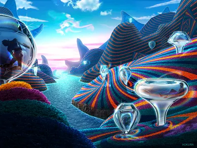 ✨💎🌈💎✨ boy carafe doctor seuss dreamscape fantasy flowerfield gay glass graphic design hallucination illusion illustration landscape photoshop queer retro strange trippy weird wonderland