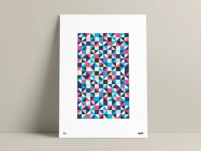 Mini Tiled Geometric Poster Design abstract wall art agrib colorful custom poster diamond geometric geometric artist geometrical negative space pattern poster design poster designer shapes squares tile tiled tiles triangles triangular wall art