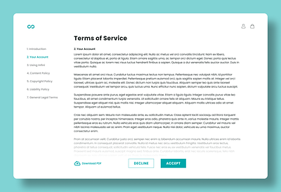 Daily UI :: 089 - Terms of Service app branding daily ui daily ui 089 daily ui 89 dailyui dailyui 089 dailyui 89 dailyui089 dailyui89 design minimal service terms terms of service ui ux web