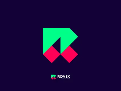 Rovex logo design, R + Arrow, Unused logo arrow brand identity branding creative digital payment service logo e commerce fintech geometric innovative logo logo design logos logotype modern logo r logo saas and tech solutions tech startup unique