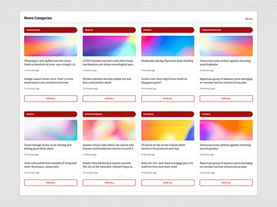 News Portal UI Design - Category Card v2 clean dailyui dribbbledesign interactivedesign minimaldesign minimalizam newsportal ravidelixan responsivedesign typography ui uidesign uxdesign visualhierarchy