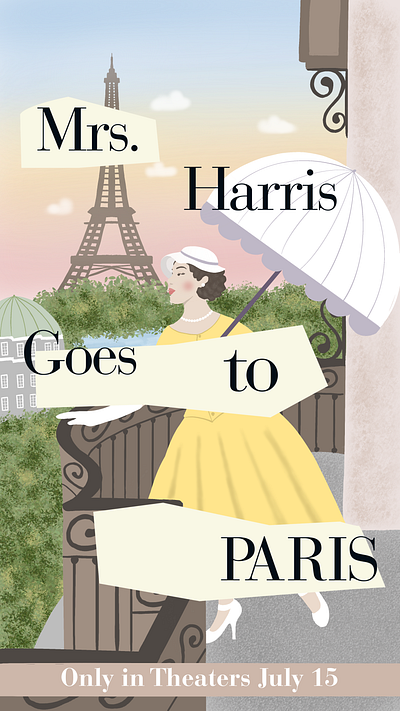 Mrs. Harris Goes To Paris announcement illustration femaleillustrators illustration
