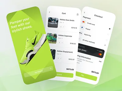 StepUp – Modern Shoe Shopping App 3 clean mobile shopping ui dribbble ecommerce shot fashion ecommerce ui fashion retail app footwear app design footwear ecommerce design mobile app inspiration product detail page shoe buying platform shoe shopping app shopping cart ui sneaker store ui sneakerhead app stepup app design stylish ux concept