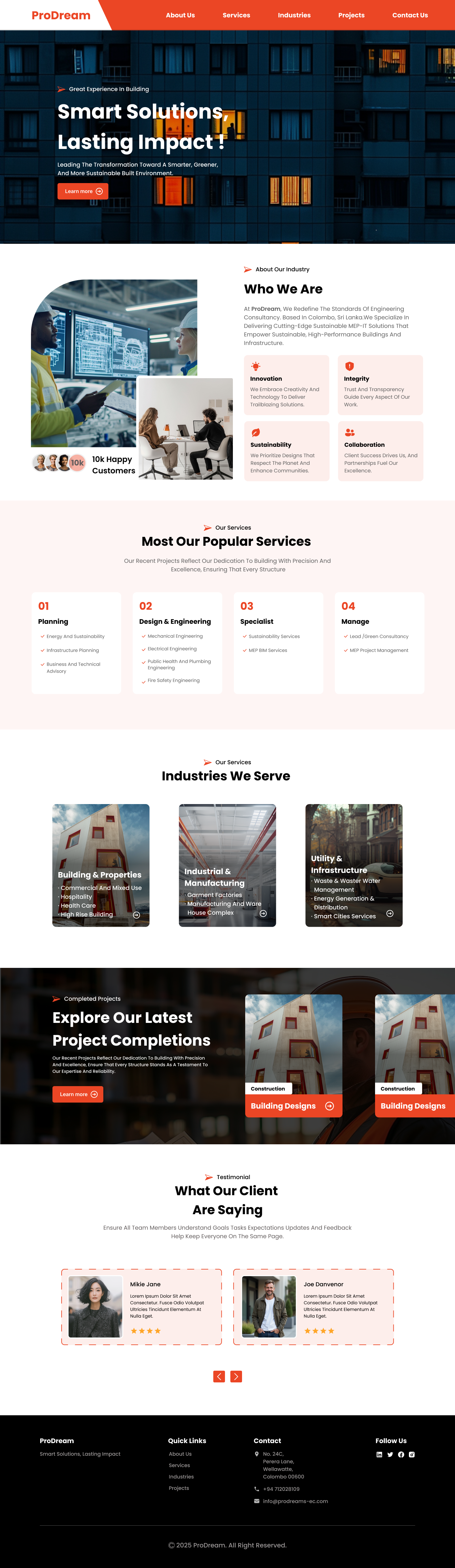 Engineering Consulting Company Web Design. clientwork consulting design engineering landing page ui uiux ux web design website website design