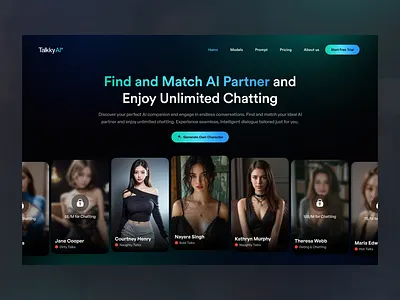 Adult +18 AI Chatbot Web Design adult app ai ai chat ai chat bot ai landing ai models chat app chat bot ui chatbot dating app dating platform hero section landing page models premium chat sex chat webcam app