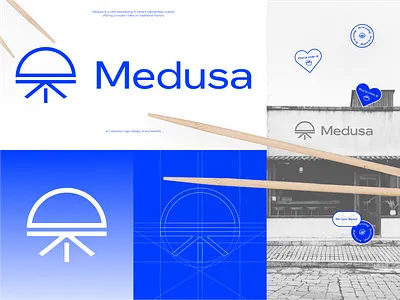 Medusa Logo Presentation blue branding graphic design logo vector