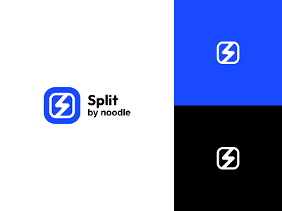 Split by noodle · Logo app icon app logo banking blue lightning lightning logo logo s icon s logo speed