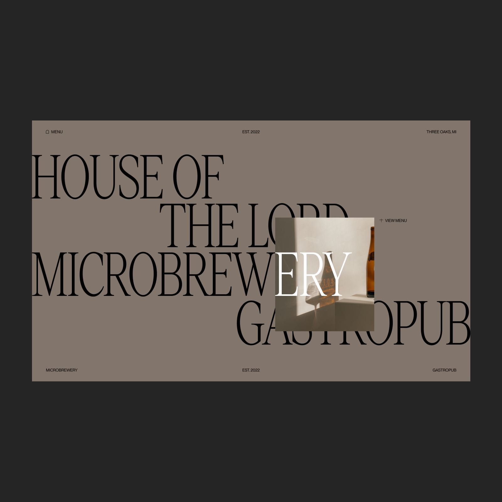 Modern Brewery - Menu alcohol beer branding brewery design ecommerce editorial food hero home homepage hover menu nav navigation restaurant type typographic ui web