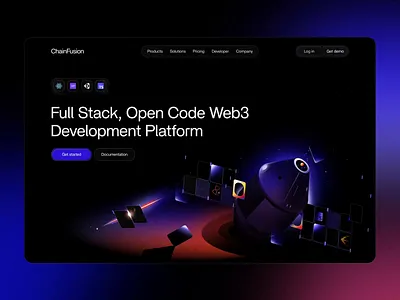 ChainFusion – Website for a Web3 Dev Platform animation blockchain crypto landing page saas ui web3 website