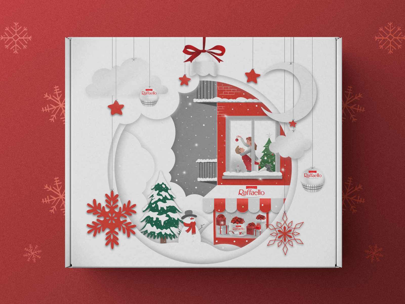 New Year's illustrations for the Raffaello and Ferrero Rocher branding graphic design illustration vector