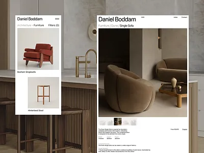 Website for Architect & Furniture Designer architecture clean grid interior layout minimal mobile portfolio tablet typography ui uidesign uiux ux uxdesign web webdesign website